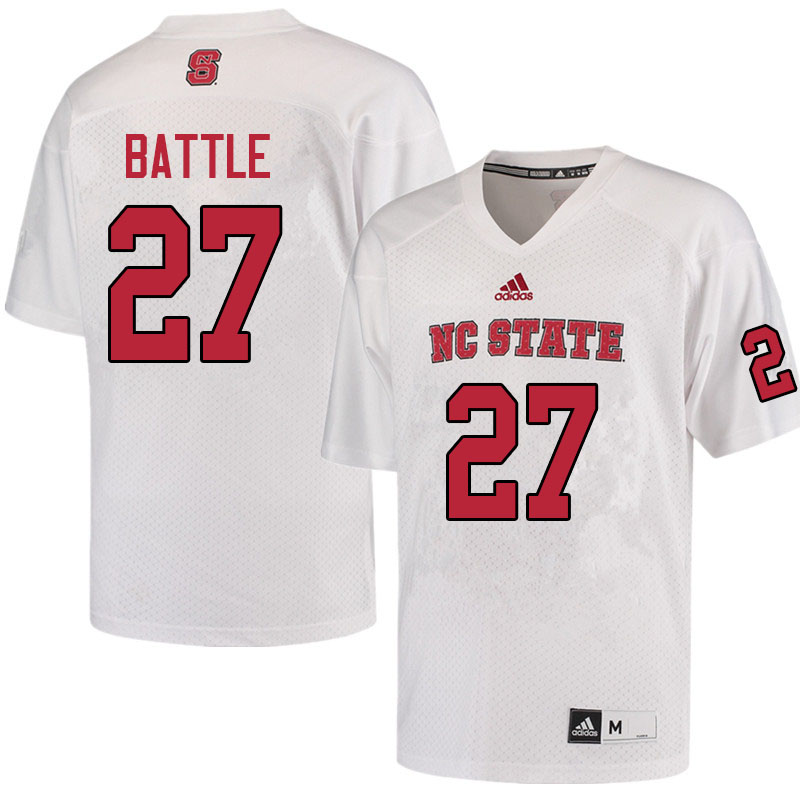 Men #27 Shyheim Battle NC State Wolfpack College Football Jerseys Sale-White - Click Image to Close